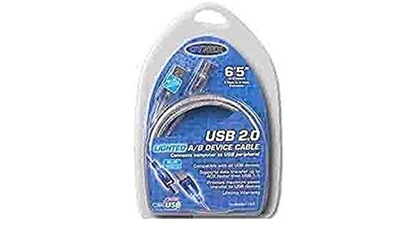 Dynex 6.5 FT Lighted USB 2.0 A/B Device Cable