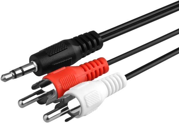 6 Foot Audio 3.5mm Stereo plug to two RCA plugs