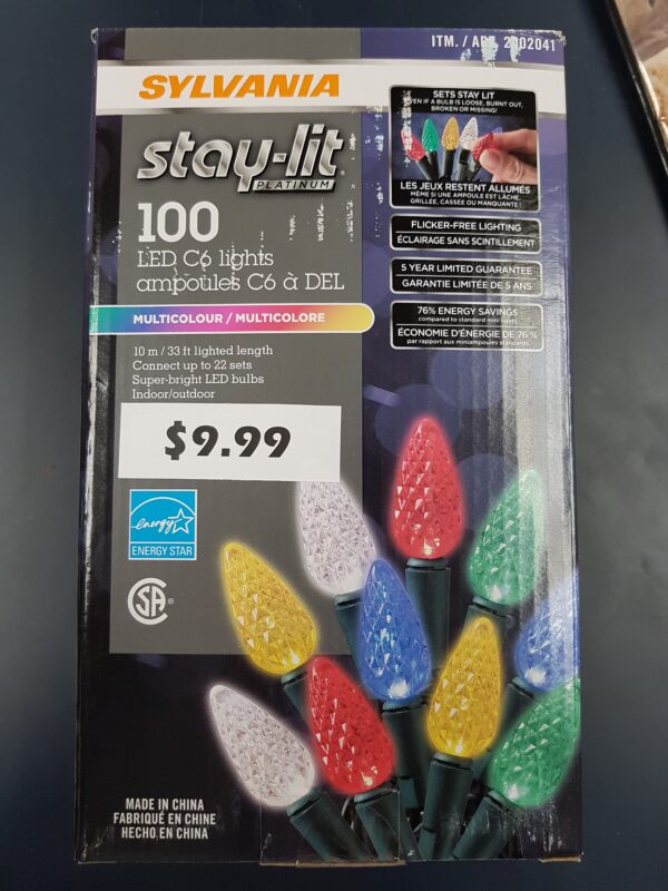 Sylvania Stay-lit Platinum 100 LED C6 Lights - Multicolour